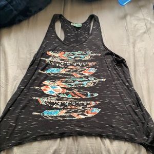 Black feathered tank